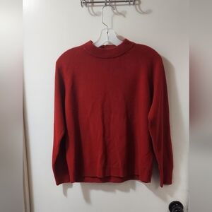 Karen Scott Vibrant Red Sweater With Zipper In Back Womens Size Large